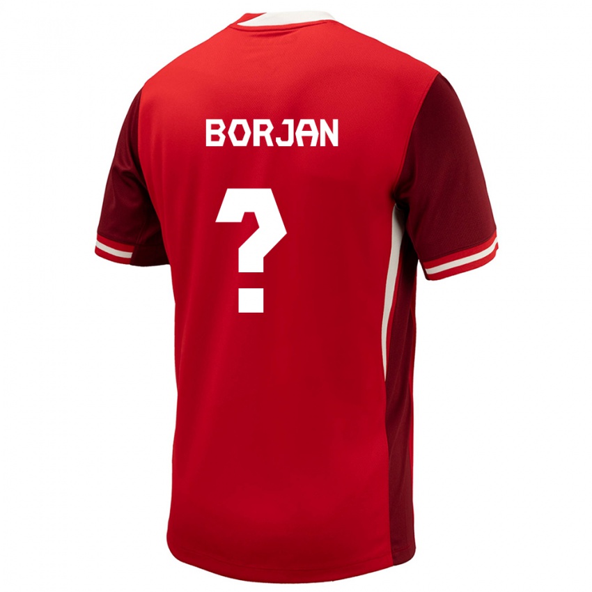 Kinderen Canada Nikola Borjan #0 Rood Thuisshirt Thuistenue 24-26 T-Shirt