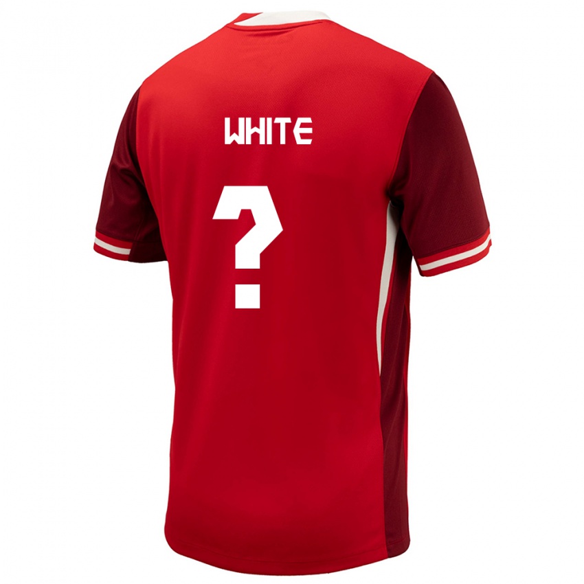 Kinderen Canada Eric White #0 Rood Thuisshirt Thuistenue 24-26 T-Shirt