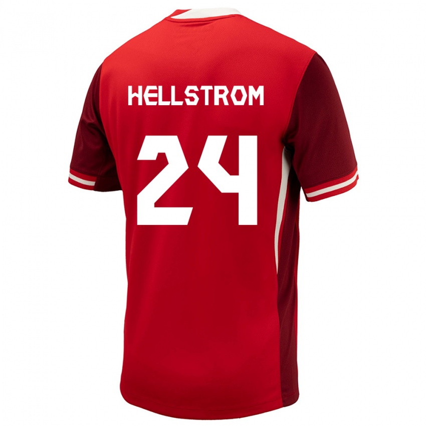 Kinderen Canada Jenna Hellstrom #24 Rood Thuisshirt Thuistenue 24-26 T-Shirt