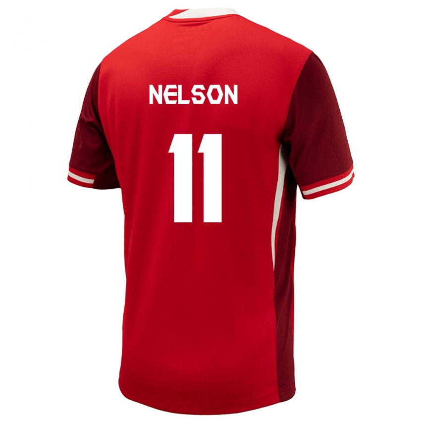 Kinderen Canada Jayden Nelson #11 Rood Thuisshirt Thuistenue 24-26 T-Shirt