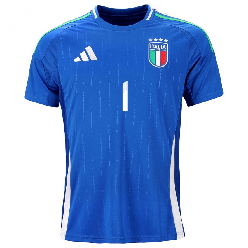 Kinderen Italië Gianluigi Donnarumma #1 Blauw Thuisshirt Thuistenue 24-26 T-Shirt