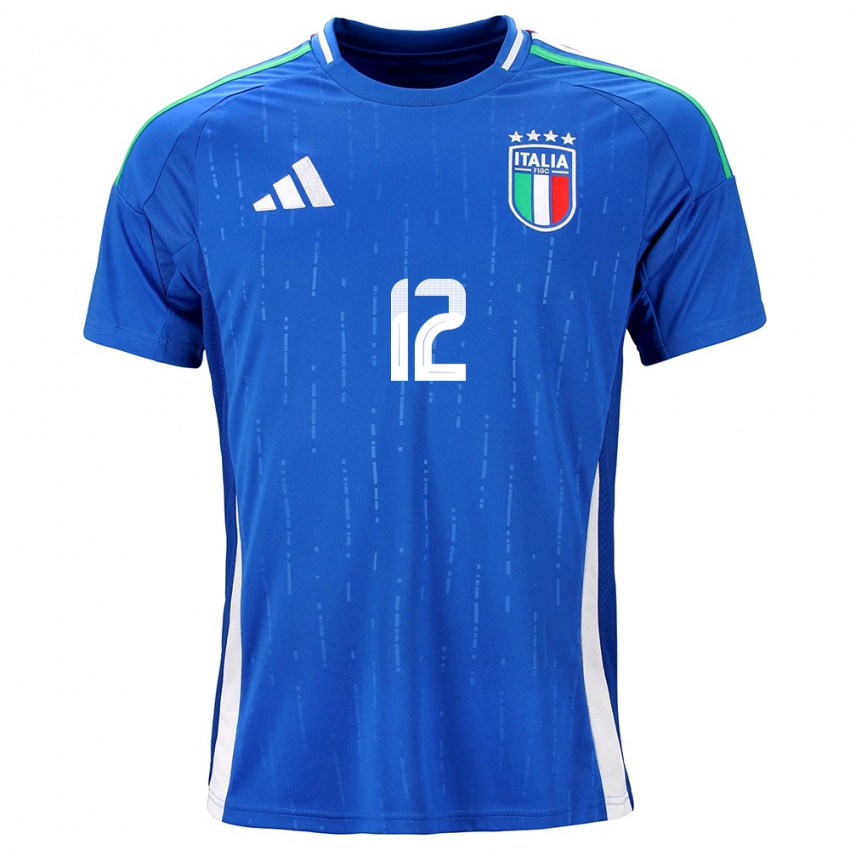 Kinderen Italië Francesco Plaia #12 Blauw Thuisshirt Thuistenue 24-26 T-Shirt