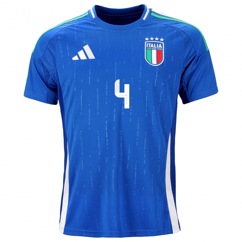 Kinderen Italië Lucia Di Guglielmo #4 Blauw Thuisshirt Thuistenue 24-26 T-Shirt