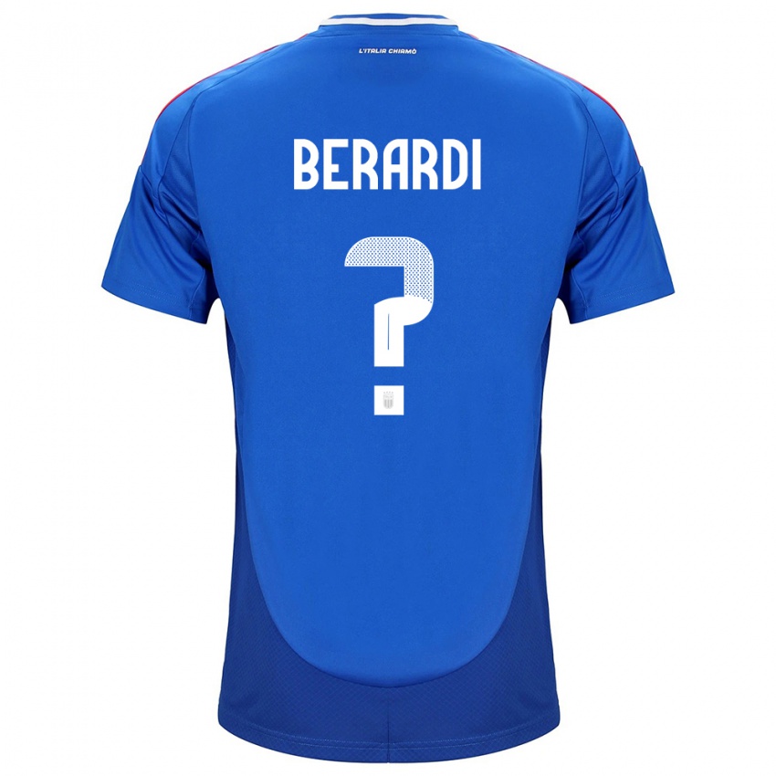 Kinderen Italië Domenico Berardi #0 Blauw Thuisshirt Thuistenue 24-26 T-Shirt