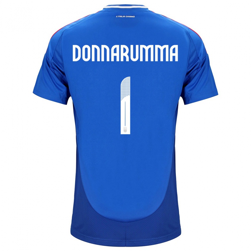 Kinderen Italië Gianluigi Donnarumma #1 Blauw Thuisshirt Thuistenue 24-26 T-Shirt