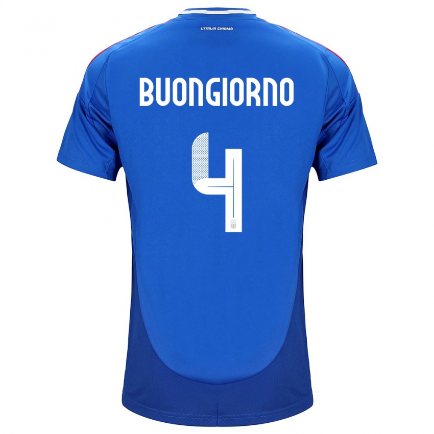 Kinderen Italië Alessandro Buongiorno #4 Blauw Thuisshirt Thuistenue 24-26 T-Shirt