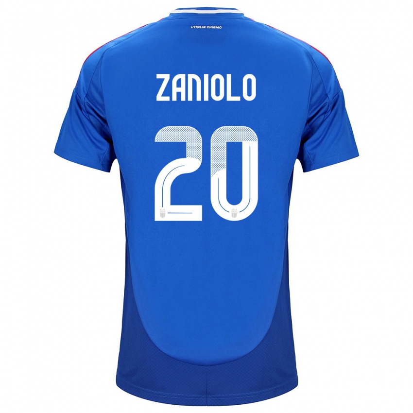 Kinderen Italië Nicolò Zaniolo #20 Blauw Thuisshirt Thuistenue 24-26 T-Shirt