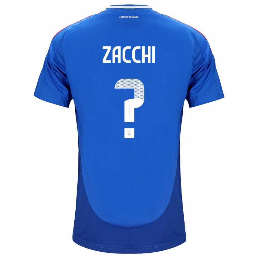 Kinderen Italië Gioele Zacchi #0 Blauw Thuisshirt Thuistenue 24-26 T-Shirt