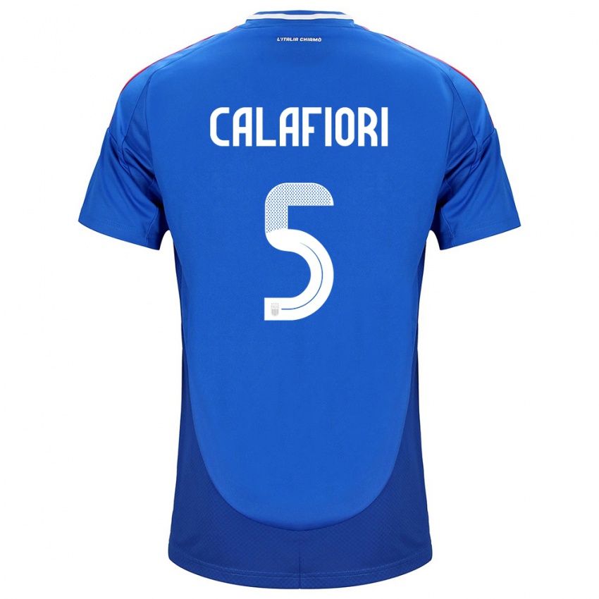 Kinderen Italië Riccardo Calafiori #5 Blauw Thuisshirt Thuistenue 24-26 T-Shirt