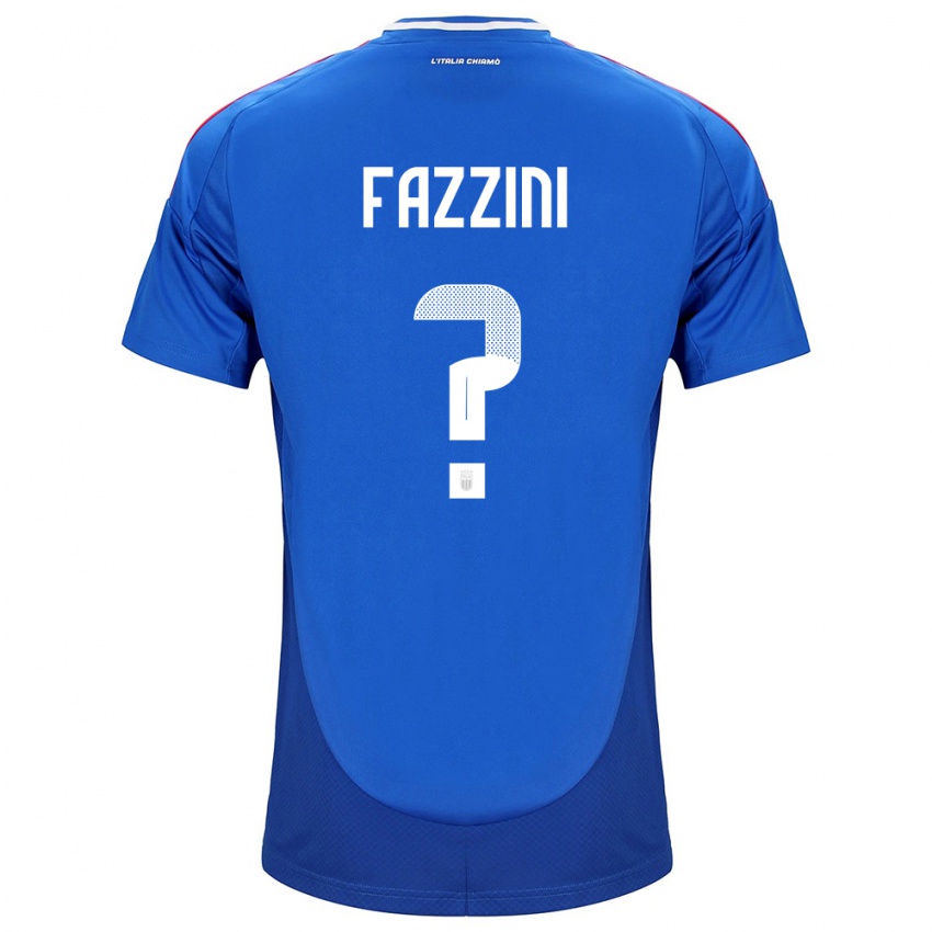Kinderen Italië Jacopo Fazzini #0 Blauw Thuisshirt Thuistenue 24-26 T-Shirt