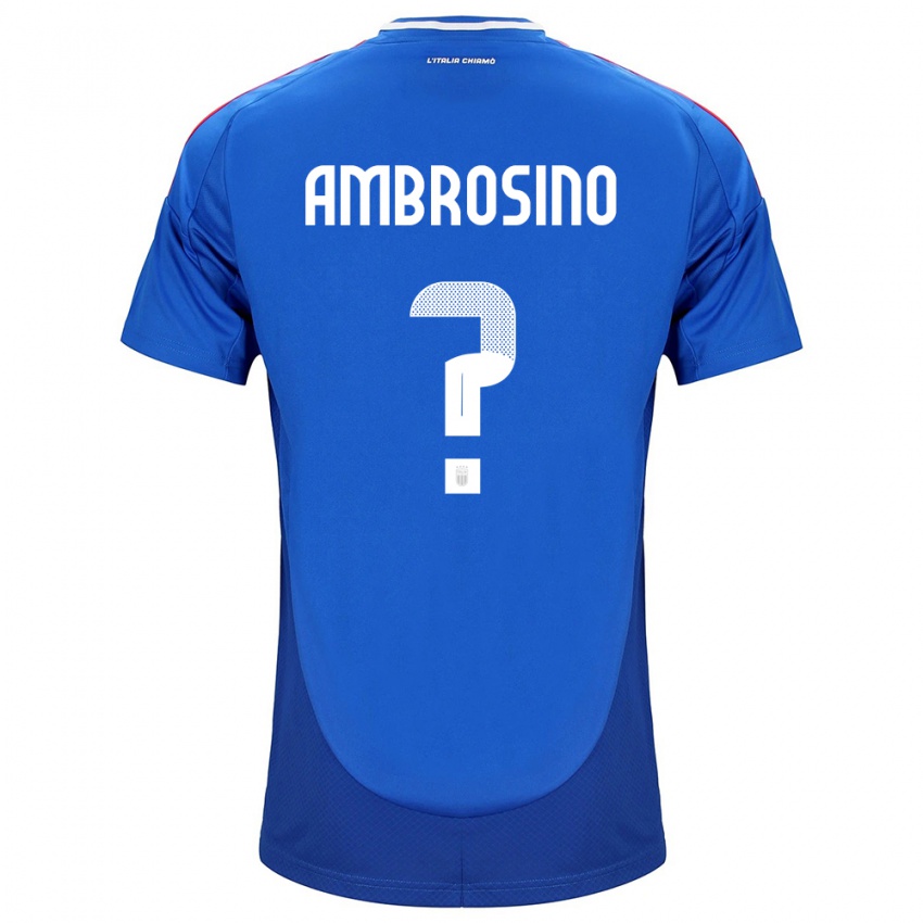 Kinderen Italië Giuseppe Ambrosino #0 Blauw Thuisshirt Thuistenue 24-26 T-Shirt