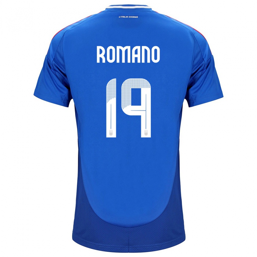 Kinderen Italië Marco Romano #19 Blauw Thuisshirt Thuistenue 24-26 T-Shirt