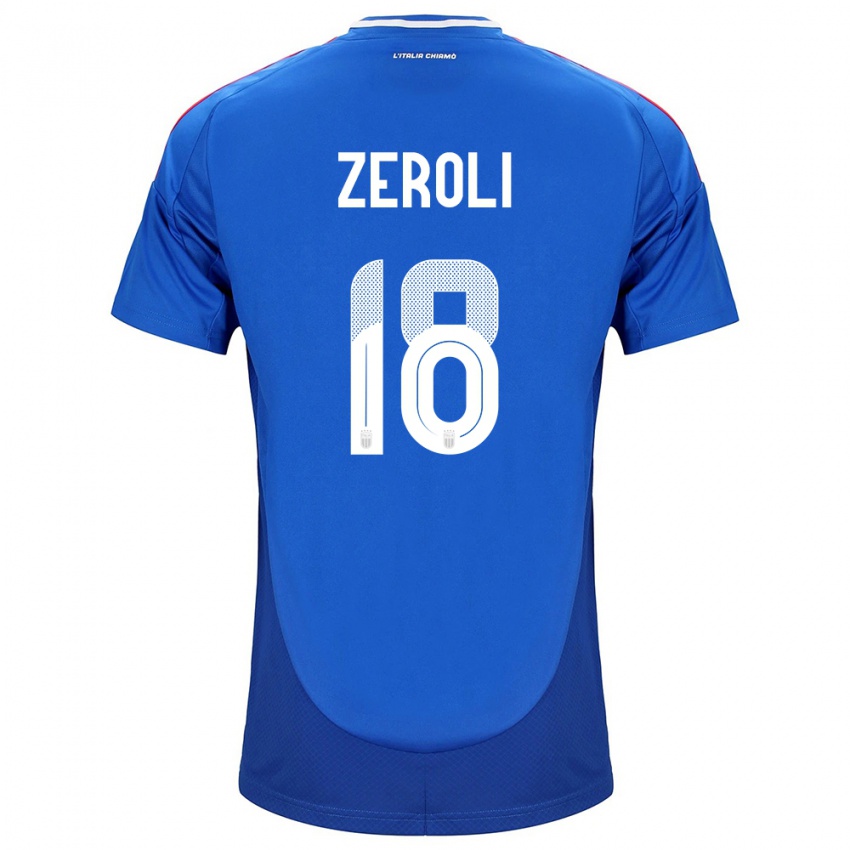 Kinderen Italië Kevin Zeroli #18 Blauw Thuisshirt Thuistenue 24-26 T-Shirt