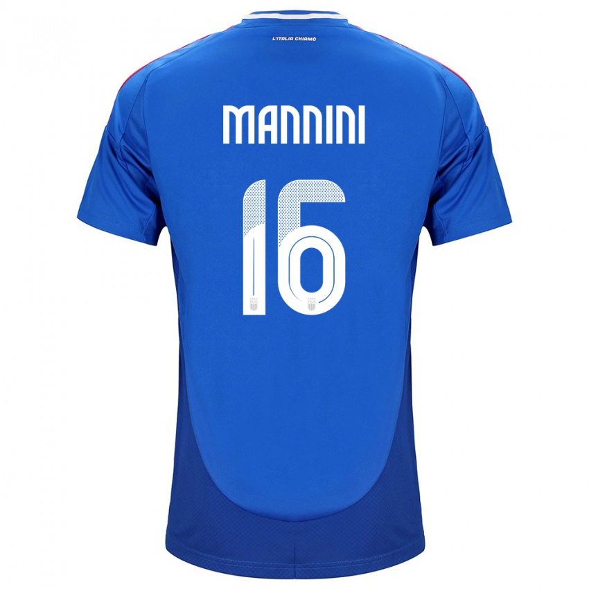 Kinderen Italië Mattia Mannini #16 Blauw Thuisshirt Thuistenue 24-26 T-Shirt