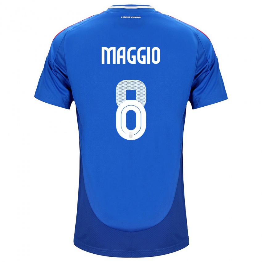 Kinderen Italië Luca Di Maggio #8 Blauw Thuisshirt Thuistenue 24-26 T-Shirt