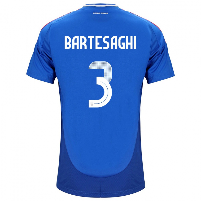 Kinderen Italië Davide Bartesaghi #3 Blauw Thuisshirt Thuistenue 24-26 T-Shirt