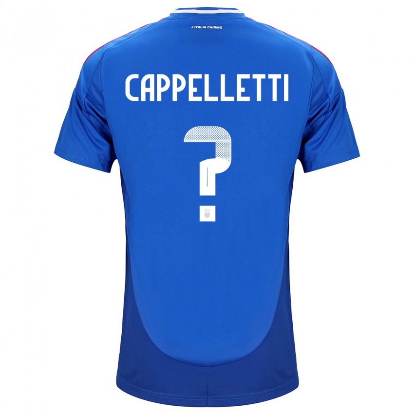 Kinderen Italië Mattia Cappelletti #0 Blauw Thuisshirt Thuistenue 24-26 T-Shirt