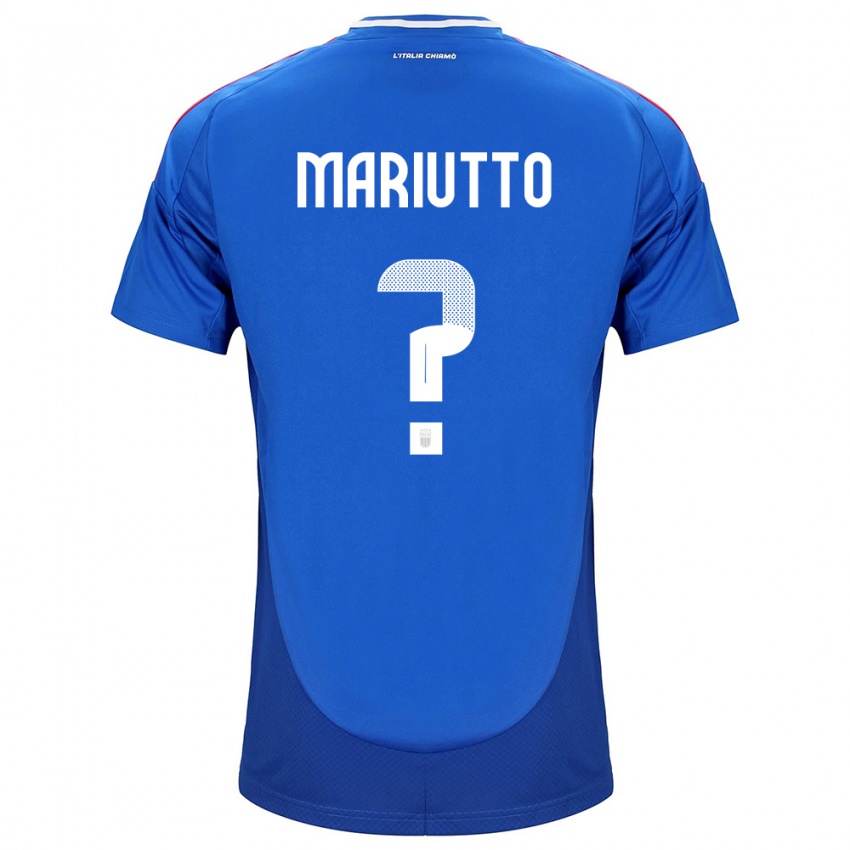 Kinderen Italië Francesco Mariutto #0 Blauw Thuisshirt Thuistenue 24-26 T-Shirt