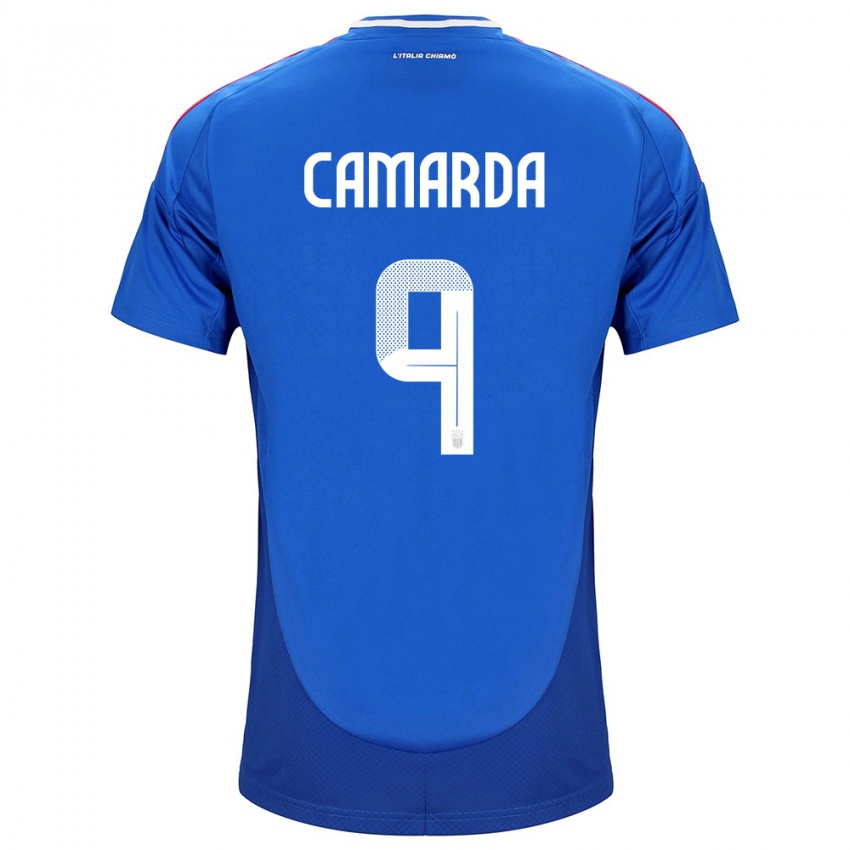 Kinderen Italië Francesco Camarda #9 Blauw Thuisshirt Thuistenue 24-26 T-Shirt