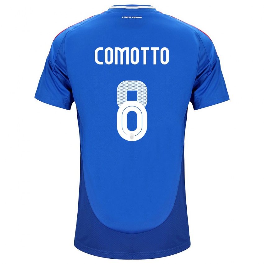 Kinderen Italië Christian Comotto #8 Blauw Thuisshirt Thuistenue 24-26 T-Shirt