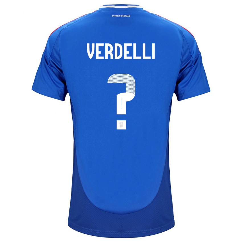 Kinderen Italië Davide Verdelli #0 Blauw Thuisshirt Thuistenue 24-26 T-Shirt