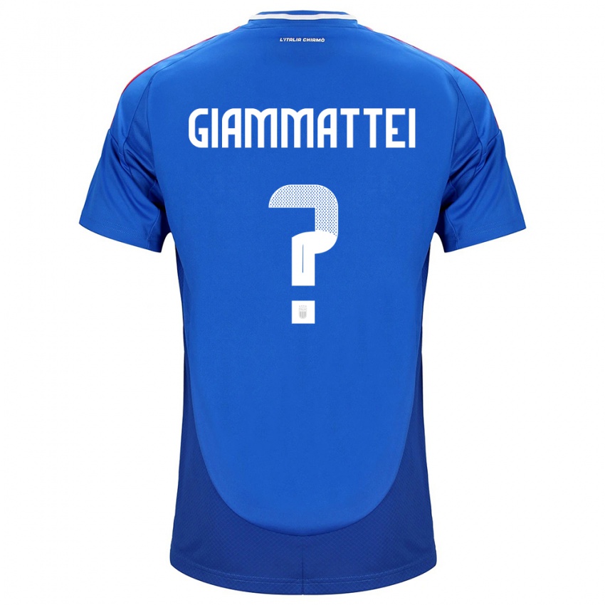 Kinderen Italië Gioele Giammattei #0 Blauw Thuisshirt Thuistenue 24-26 T-Shirt