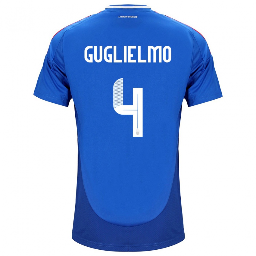 Kinderen Italië Lucia Di Guglielmo #4 Blauw Thuisshirt Thuistenue 24-26 T-Shirt