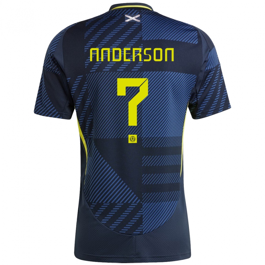 Kinderen Schotland Matthew Anderson #0 Donkerblauw Thuisshirt Thuistenue 24-26 T-Shirt