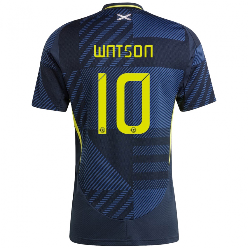 Kinderen Schotland David Watson #10 Donkerblauw Thuisshirt Thuistenue 24-26 T-Shirt