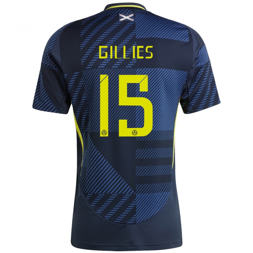 Kinderen Schotland Matthew Gillies #15 Donkerblauw Thuisshirt Thuistenue 24-26 T-Shirt