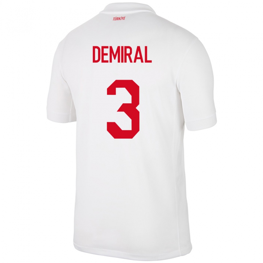 Kinderen Turkije Merih Demiral #3 Wit Thuisshirt Thuistenue 24-26 T-Shirt