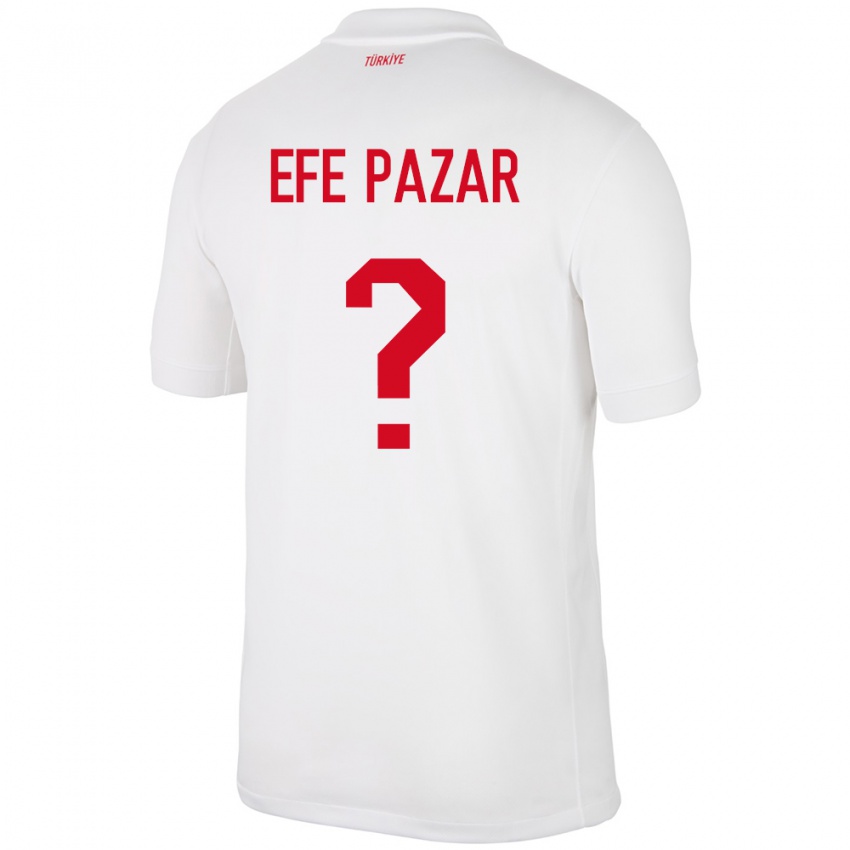 Kinderen Turkije Alper Efe Pazar #0 Wit Thuisshirt Thuistenue 24-26 T-Shirt