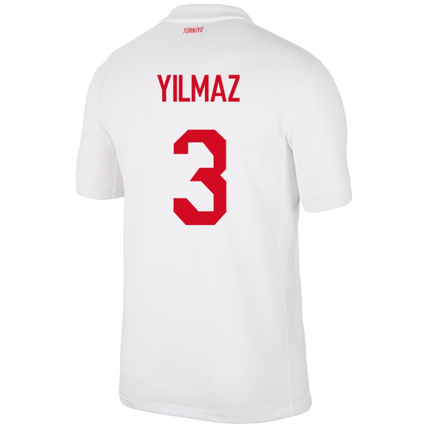 Kinderen Turkije Berkay Yılmaz #3 Wit Thuisshirt Thuistenue 24-26 T-Shirt