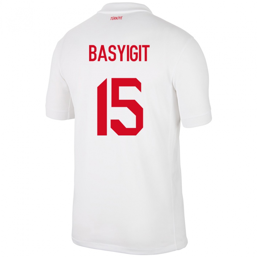 Kinderen Turkije Emirhan Başyiğit #15 Wit Thuisshirt Thuistenue 24-26 T-Shirt