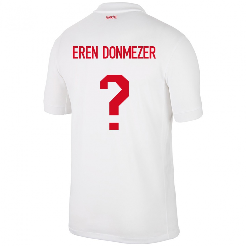 Kinderen Turkije Deniz Eren Dönmezer #0 Wit Thuisshirt Thuistenue 24-26 T-Shirt