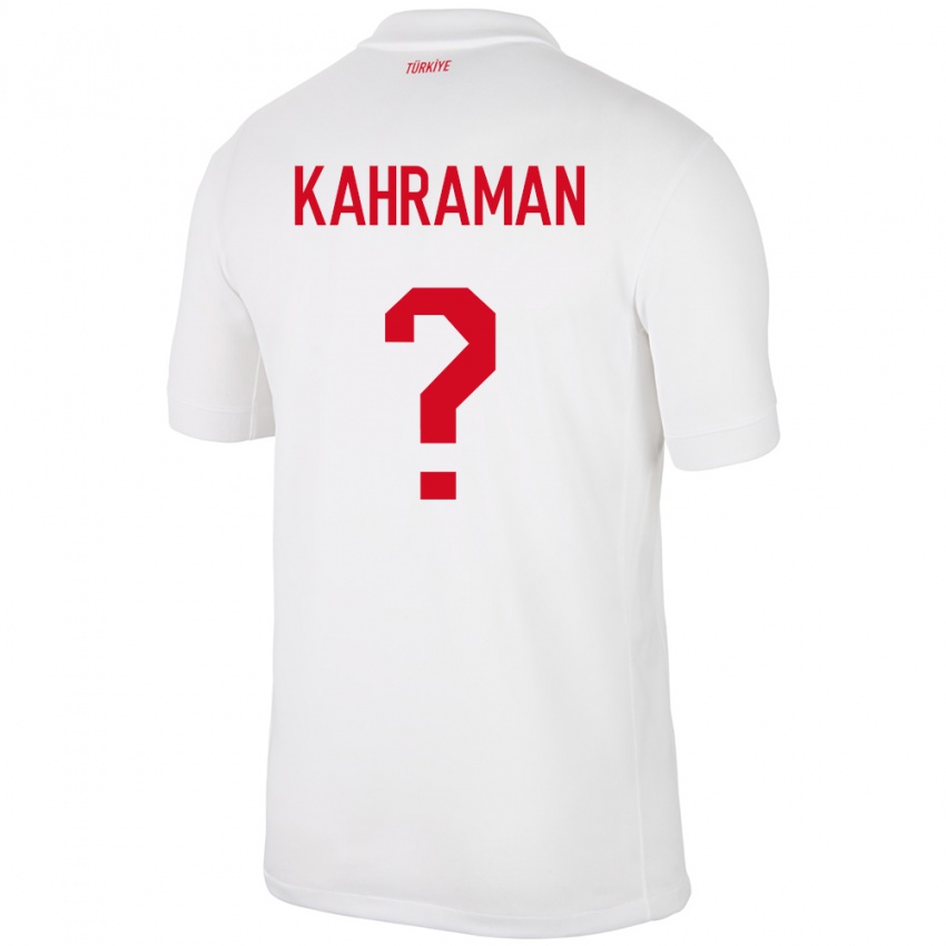 Kinderen Turkije Osman Kahraman #0 Wit Thuisshirt Thuistenue 24-26 T-Shirt