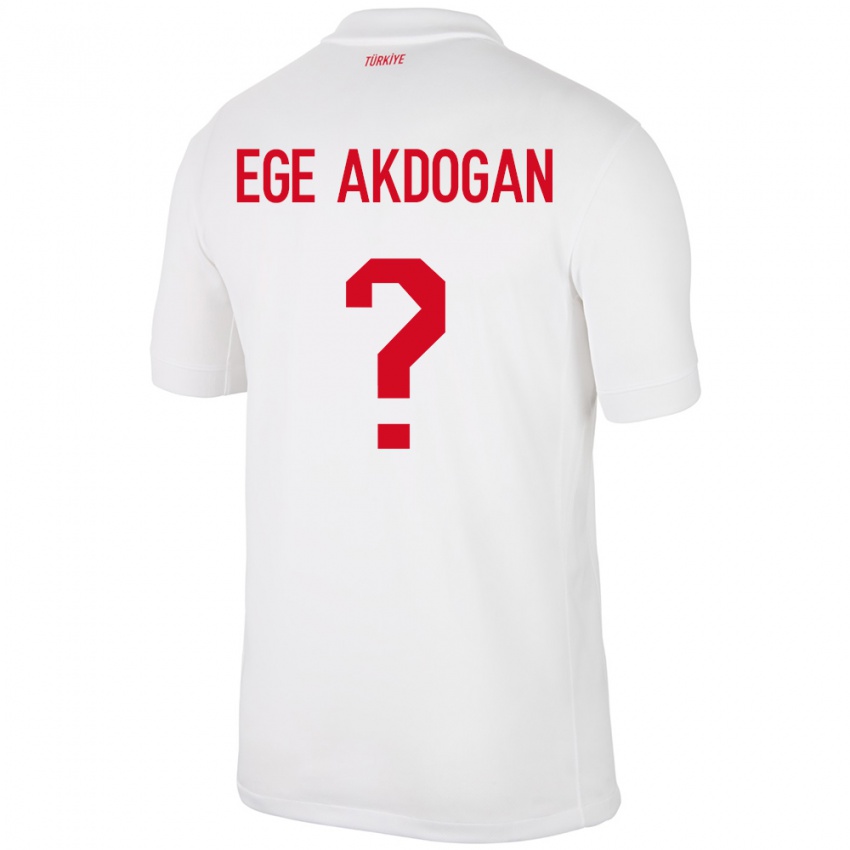 Kinderen Turkije Hasan Ege Akdoğan #0 Wit Thuisshirt Thuistenue 24-26 T-Shirt