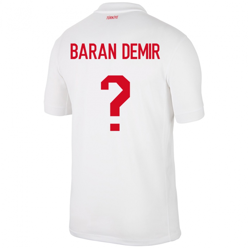 Kinderen Turkije Tuna Baran Demir #0 Wit Thuisshirt Thuistenue 24-26 T-Shirt