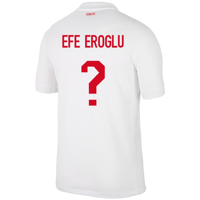 Kinderen Turkije Cem Efe Eroğlu #0 Wit Thuisshirt Thuistenue 24-26 T-Shirt