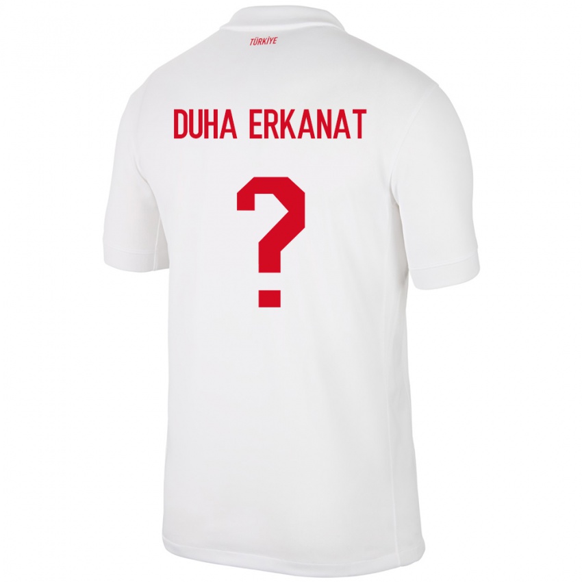 Kinderen Turkije Ahmet Duha Erkanat #0 Wit Thuisshirt Thuistenue 24-26 T-Shirt