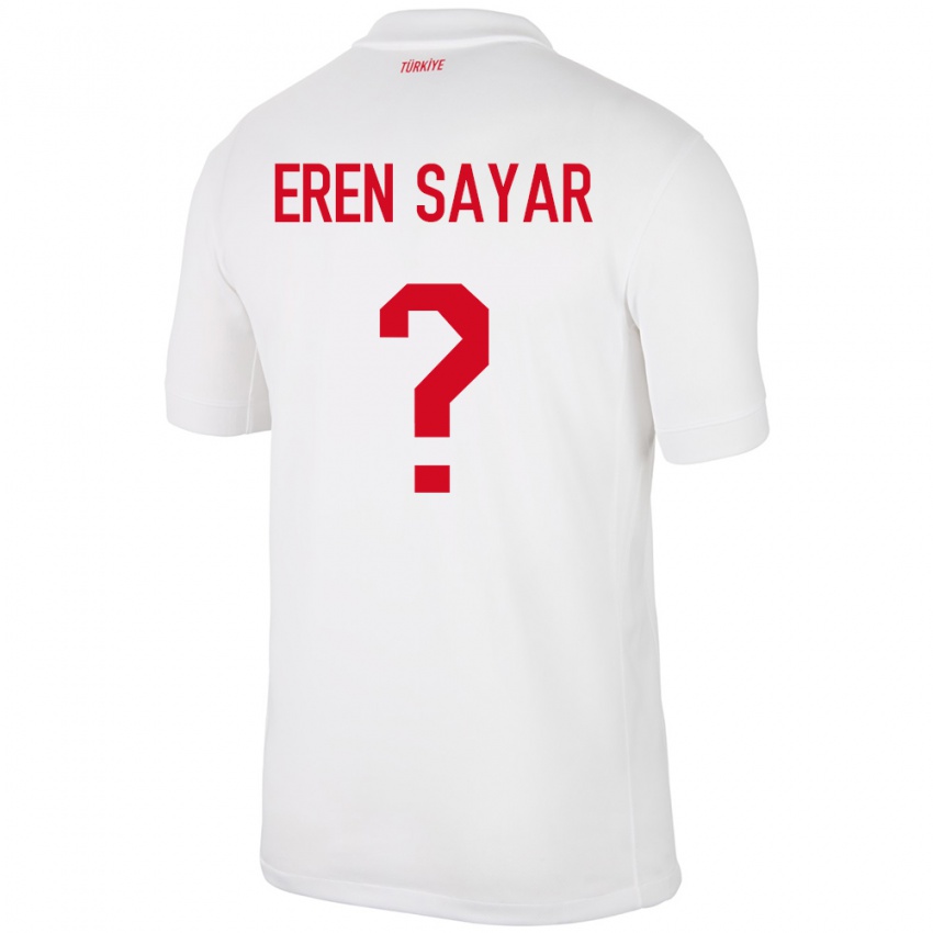 Kinderen Turkije Emin Eren Sayar #0 Wit Thuisshirt Thuistenue 24-26 T-Shirt