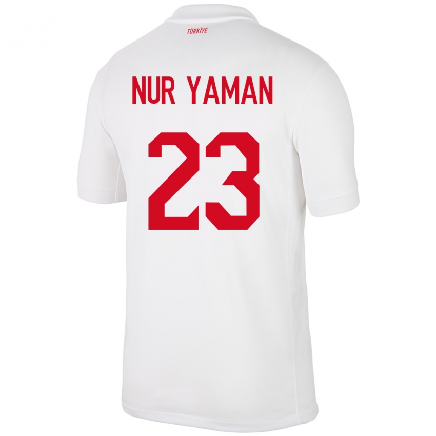 Kinderen Turkije Gamze Nur Yaman #23 Wit Thuisshirt Thuistenue 24-26 T-Shirt