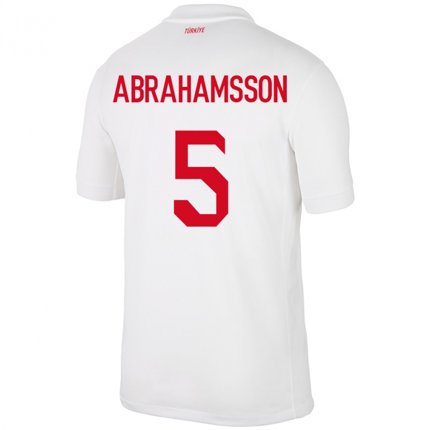 Kinderen Turkije Sejde Aylin Abrahamsson #5 Wit Thuisshirt Thuistenue 24-26 T-Shirt