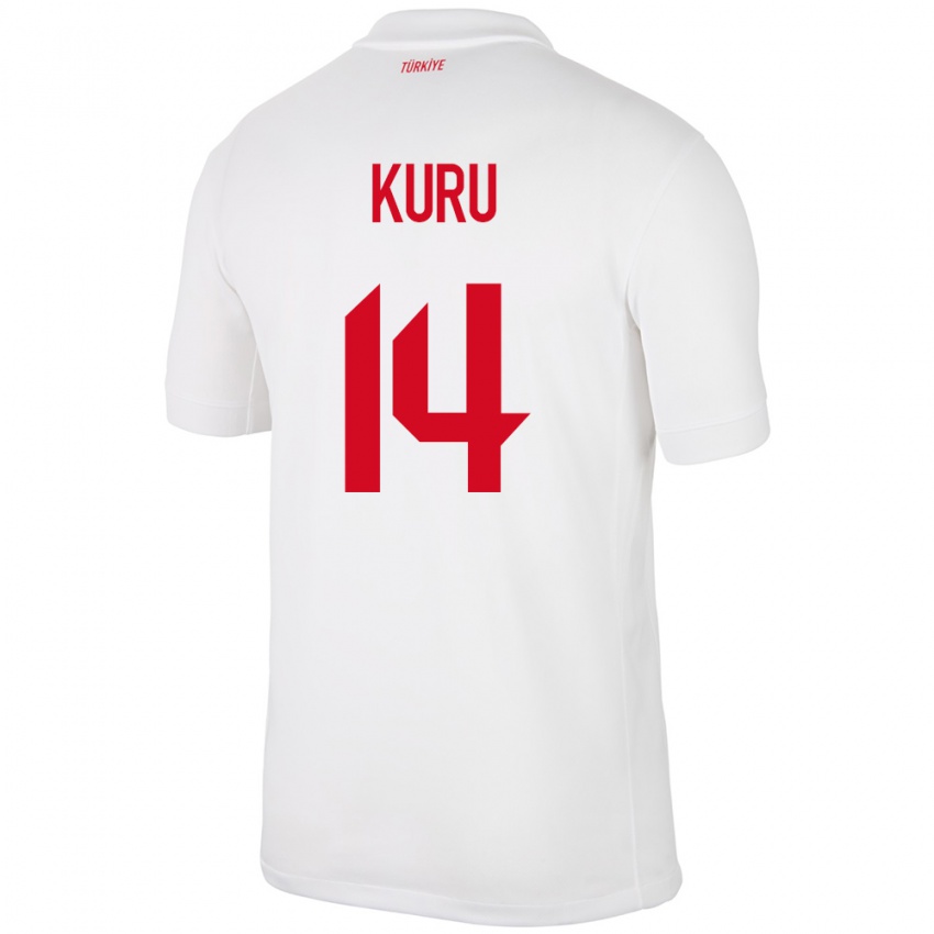 Kinderen Turkije Büşra Kuru #14 Wit Thuisshirt Thuistenue 24-26 T-Shirt