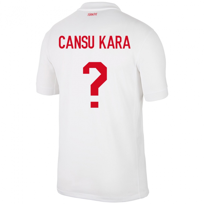 Kinderen Turkije İlayda Cansu Kara #0 Wit Thuisshirt Thuistenue 24-26 T-Shirt