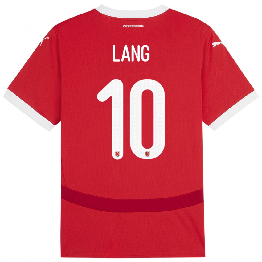 Kinderen Oostenrijk Christoph Lang #10 Rood Thuisshirt Thuistenue 24-26 T-Shirt