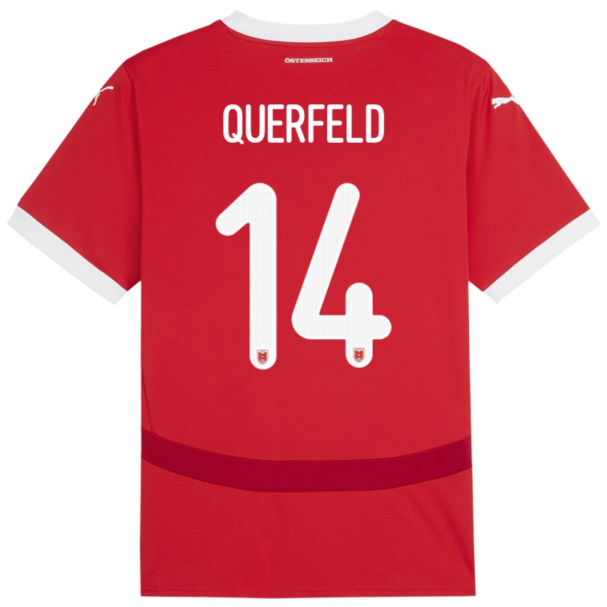 Kinderen Oostenrijk Leopold Querfeld #14 Rood Thuisshirt Thuistenue 24-26 T-Shirt