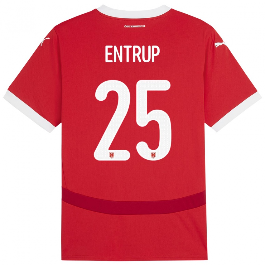 Kinderen Oostenrijk Maximilian Entrup #25 Rood Thuisshirt Thuistenue 24-26 T-Shirt