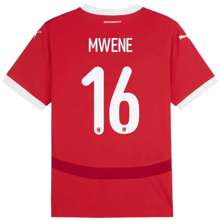 Kinderen Oostenrijk Phillipp Mwene #16 Rood Thuisshirt Thuistenue 24-26 T-Shirt