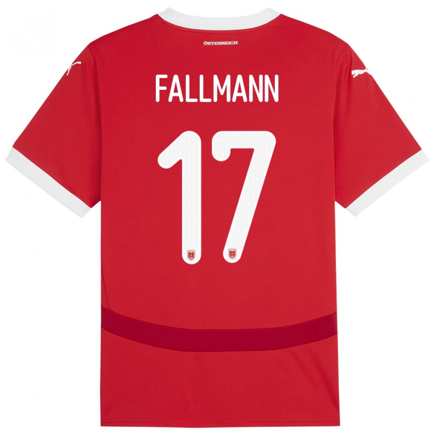 Kinderen Oostenrijk Pascal Fallmann #17 Rood Thuisshirt Thuistenue 24-26 T-Shirt